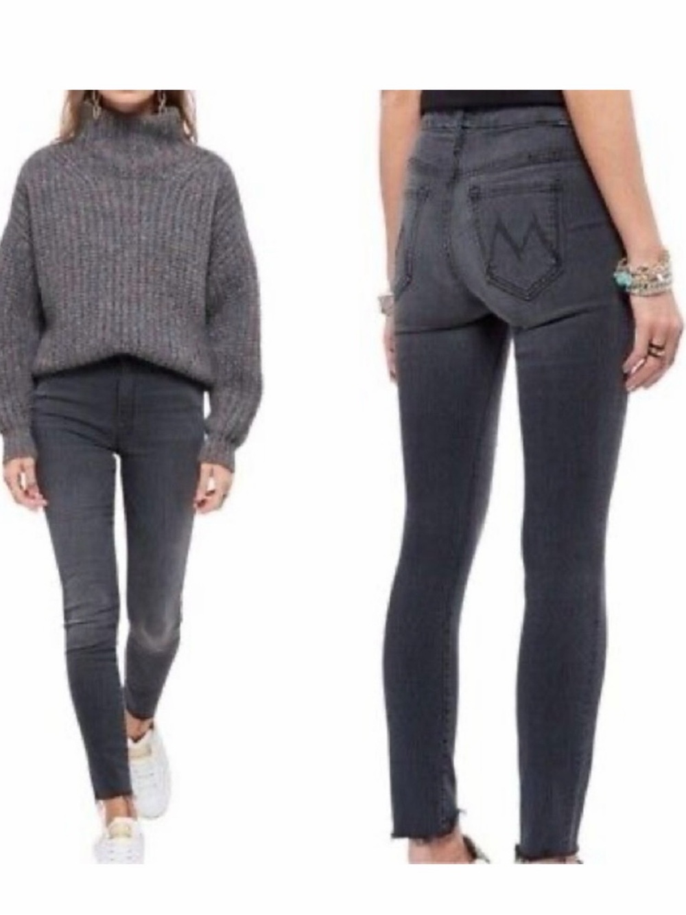 MOTHER High Waisted Looker Ankle Fray - Dancing in the Moonlight